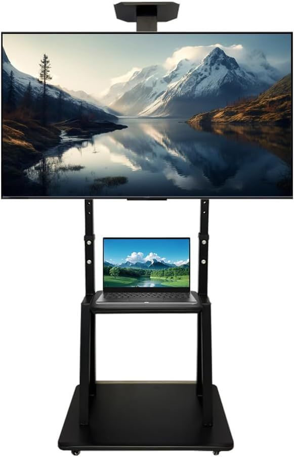 テレビスタンド ハイタイプ tvスタンド 32~75インチ対応 キャスター付き ハイタイプ 移動式 tv stand テレビ台 壁掛け 高さ調節 ブラック