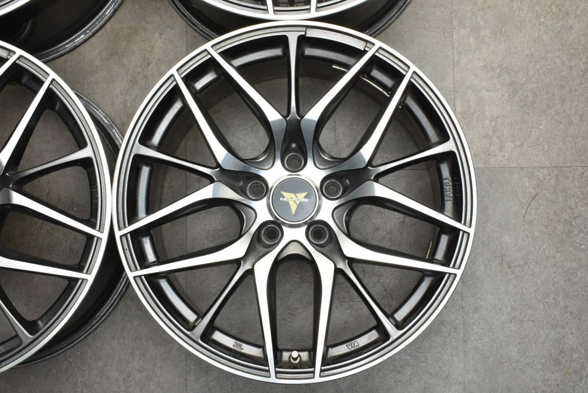 程度良好品 WEDS NOVARIS BEONDE LO 18in 8J 42 PCD114.3 4本セット 60プリウス アルファード ヴェルファイア ハリアー MAZDA6 リーフ