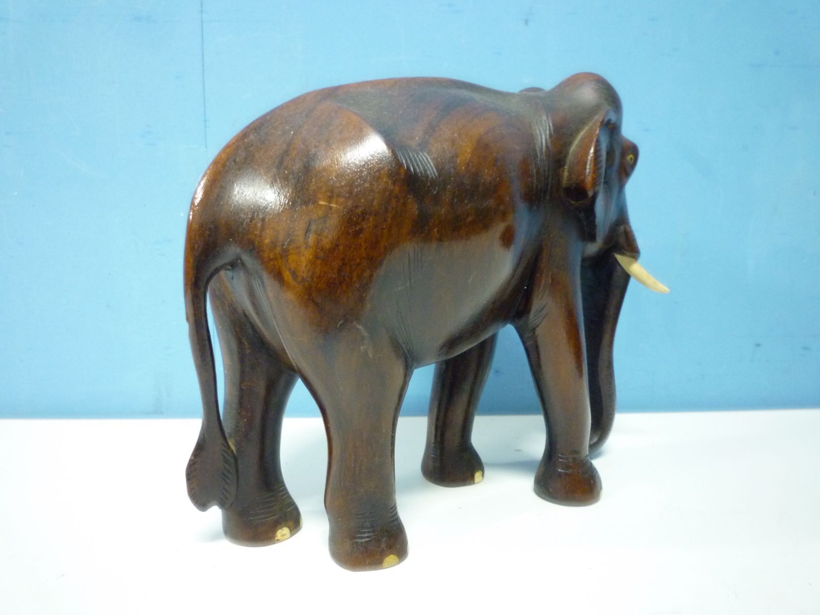 縁起物】木彫り 象 ゾウ インテリア アンティーク - メルカリ
