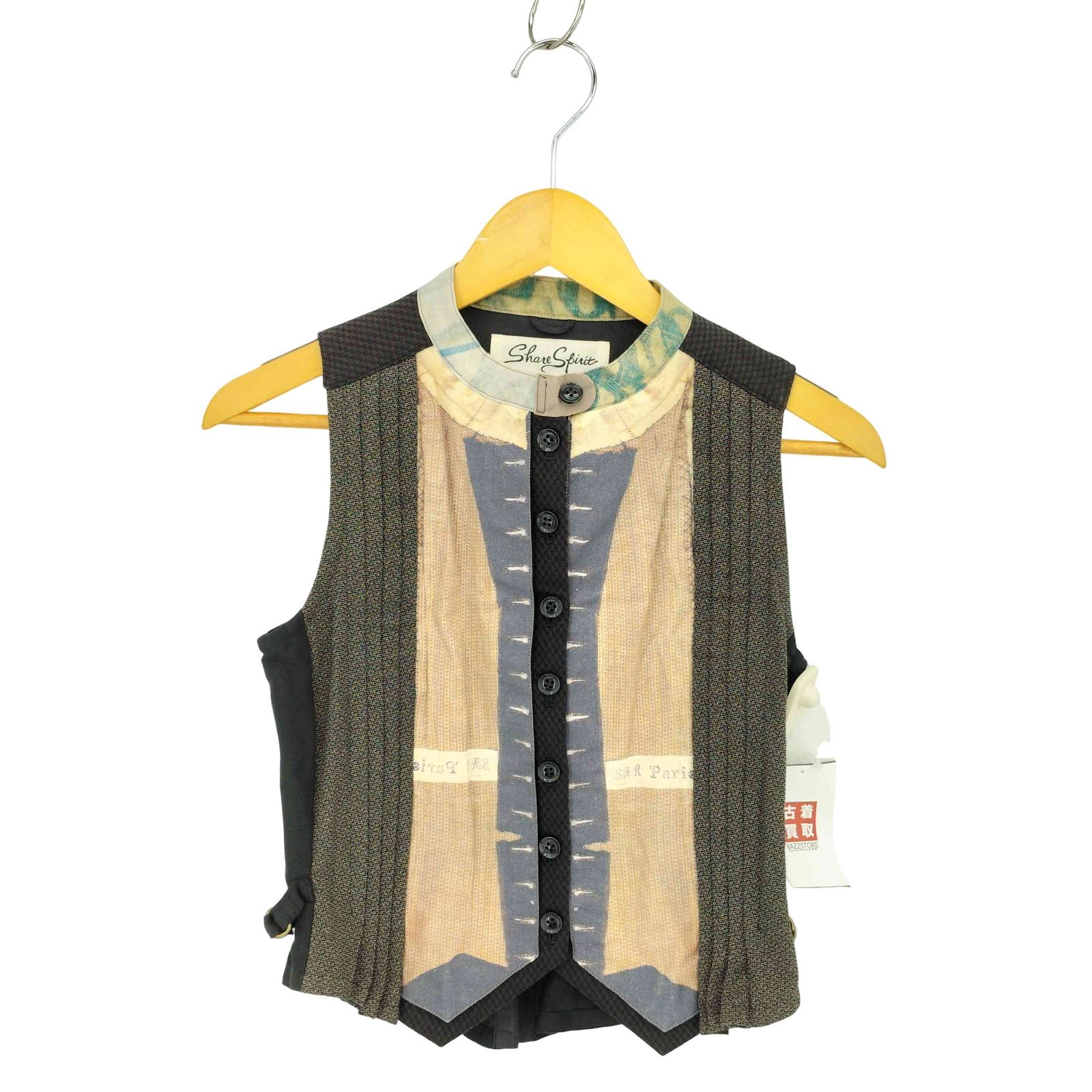 ジレ ベスト share シープレザー レース ベスト⁄ジレ SHARE