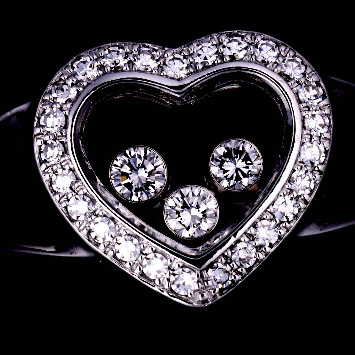 ショパール Chopard ハッピーダイヤ ハート 13号 リング K18 WG