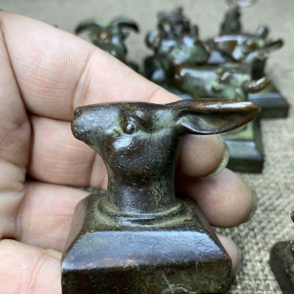 銅器 十二支方印 書道具 文房具 工芸品 美術品 置物 銅器 工場 十二支方印 書道具 文房具 工芸品 美術品 置物 銅器 十二支