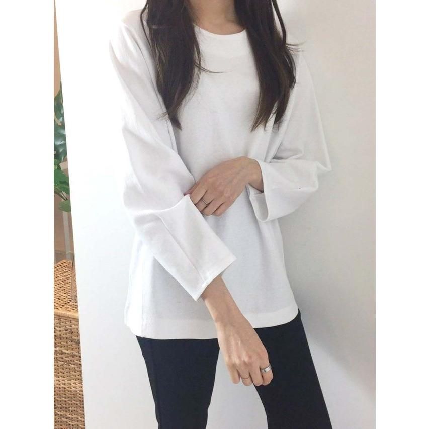 Sugar シュガー tシャツ レディース カットソー チュニック ゆったり細見え 無地 白 七分袖 30代 40代 50代