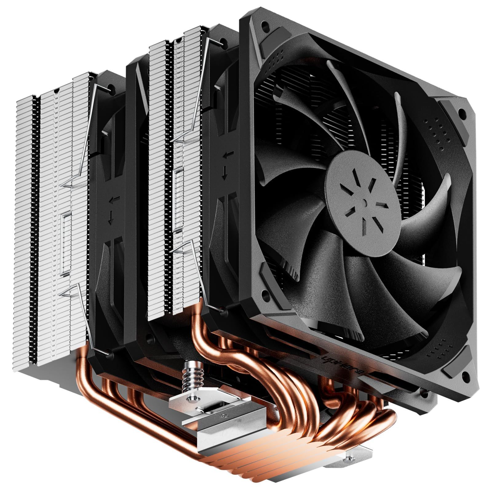 LEDない upHere cpuクーラー 高性能デュアルタワーとデュアルPWMファン 6本ヒートパイプ 静音 簡易 cpu cooler 空冷 cpuファン 風冷放熱器 Intel/amd対応【D6SEK】