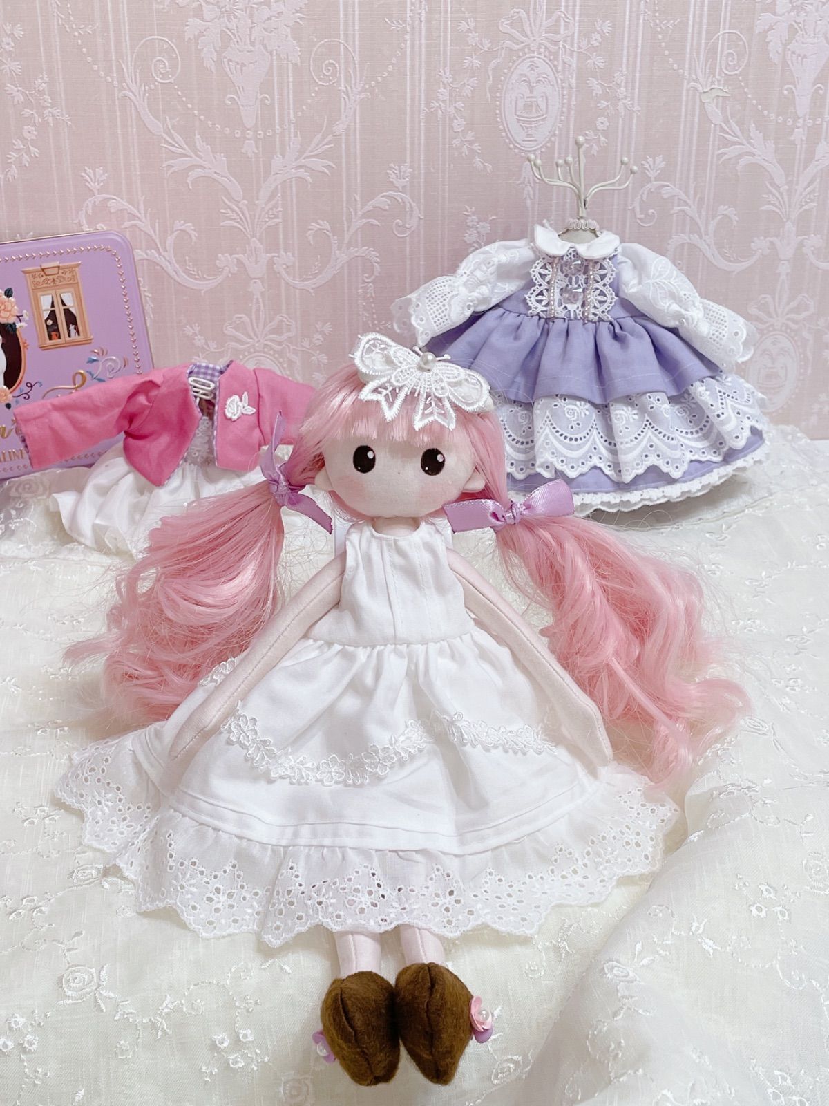 手作り着せ替え人形 着せ替え人形 25センチ カントリードール 手作り人形 布人形