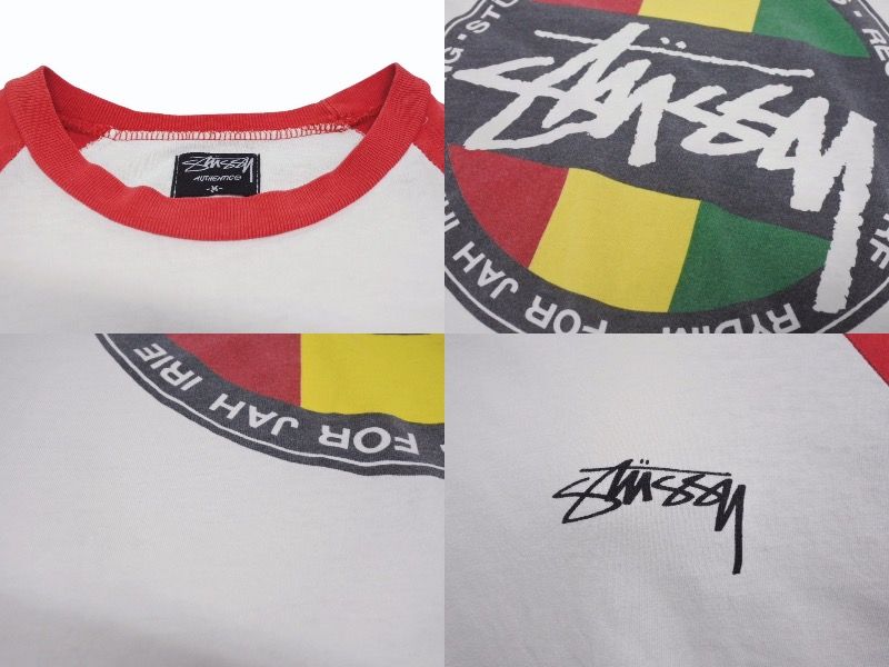 未使用 stussy オールド ステューシー ロゴ ラグラン Tシャツ ◇ OLD STUSSY ステューシー 半袖Tシャツ 紺タグ ラグラン ロゴ