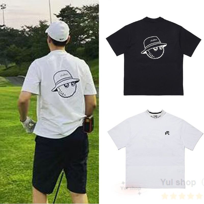M マルボンゴルフ MALBON GOLF 　シャツ　モックネック　白　即日 L マルボンゴルフ MALBON GOLF ゴルフウエア モックネック 白