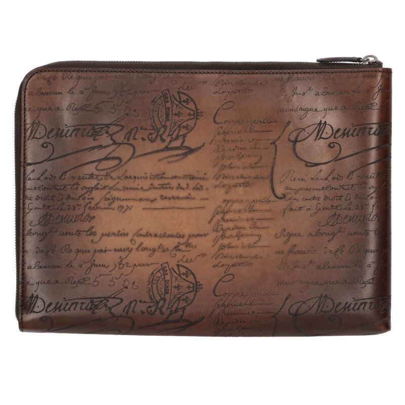 ベルルッティ ニノGM スクリットレザークラッチバッグ メンズ