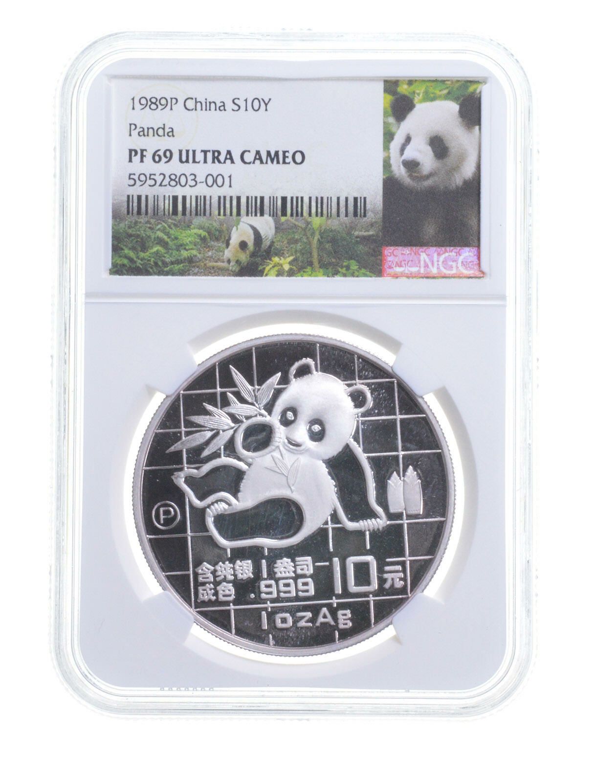 PF69 1989年 中国製 シルバーパンダ NGC認定 1オンス 10元 プルーフ UCam