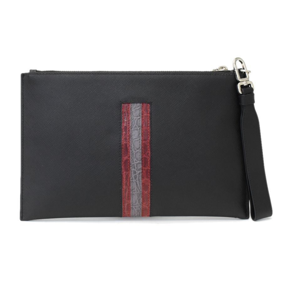 プラダ|クラッチバッグ|セカンドバッグ|クロコダイル|サフィアーノレザー|ブラック|PRADA