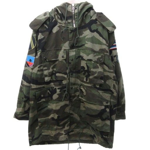 サンローラン パリ SAINT LAURENT PARIS 16SS ミリタリーコート フライトジャケット スパンコール 迷彩 カモフラ カーキ 50 約L 1024