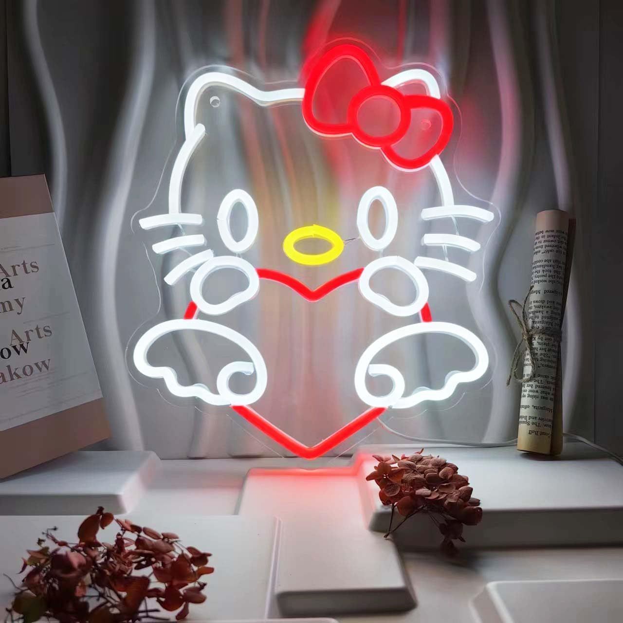 ネオンサイン 壁掛け ネオンイト HelloKitty 発光サイン ネオン管 壁装飾 おしゃれ LED ネオン看板 部屋 インテリア バー カフェ 車  屋内 販売店 趣味 照明 - メルカリ