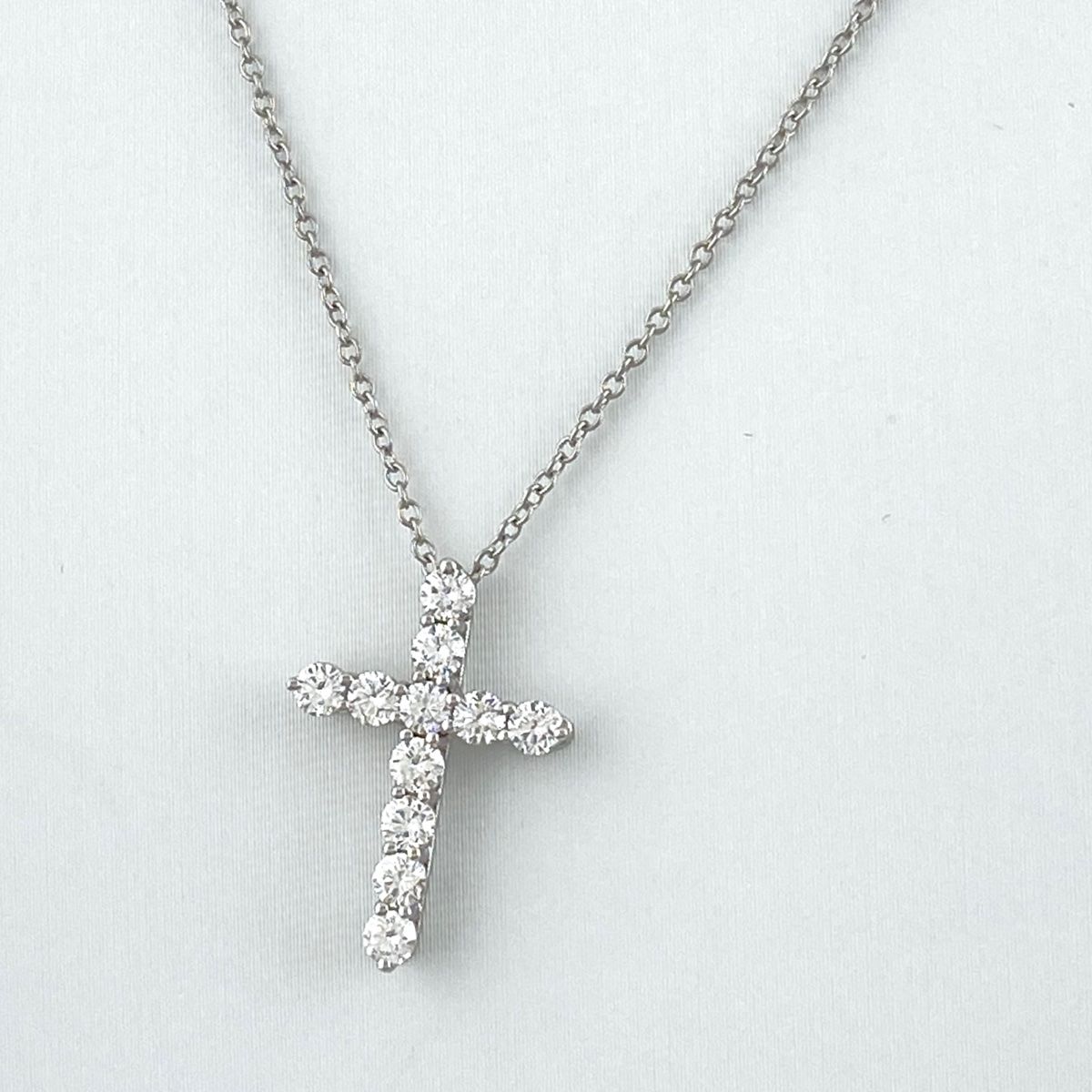 TIFFANY＆Co. スモールクロス ネックレス Pt950 プラチナ最大約41cmトップ