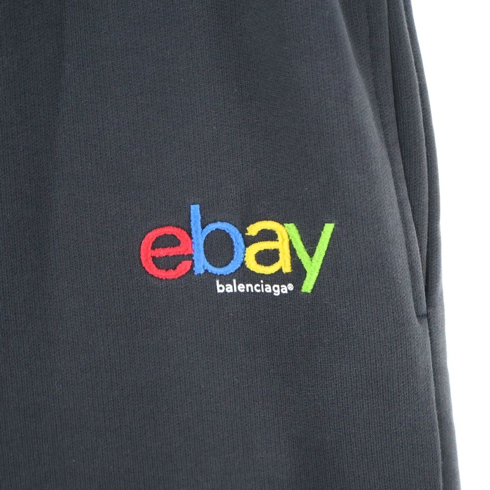 バレンシアガ ebayロゴ刺繍ワイドスウェットロングパンツ