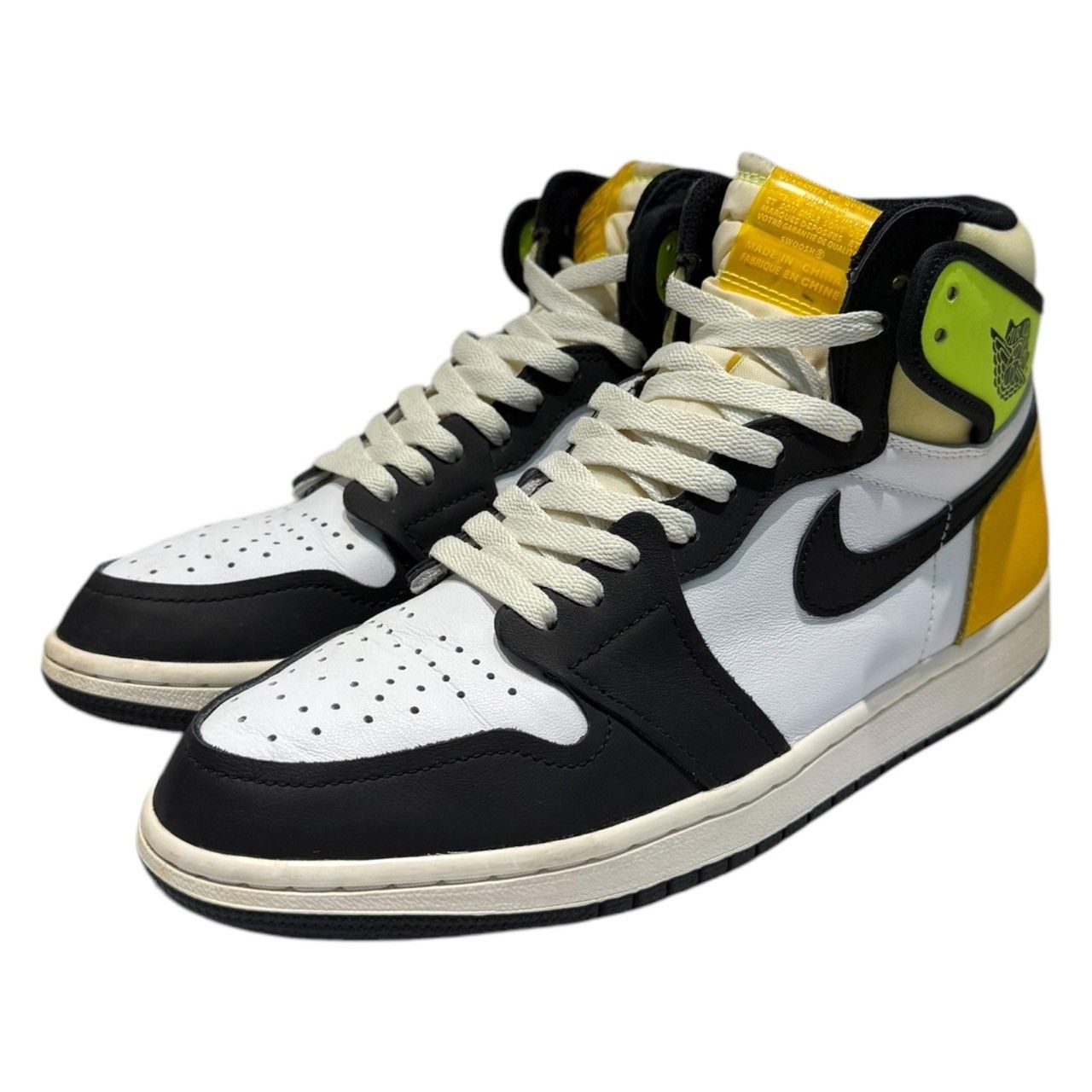 NIKE (ナイキ) AIR JORDAN 1 RETRO HIGH OG エアジョーダン レトロハイ スニーカー 555088-118 27.5cm US9.5 ホワイト イエロー メンズ/043