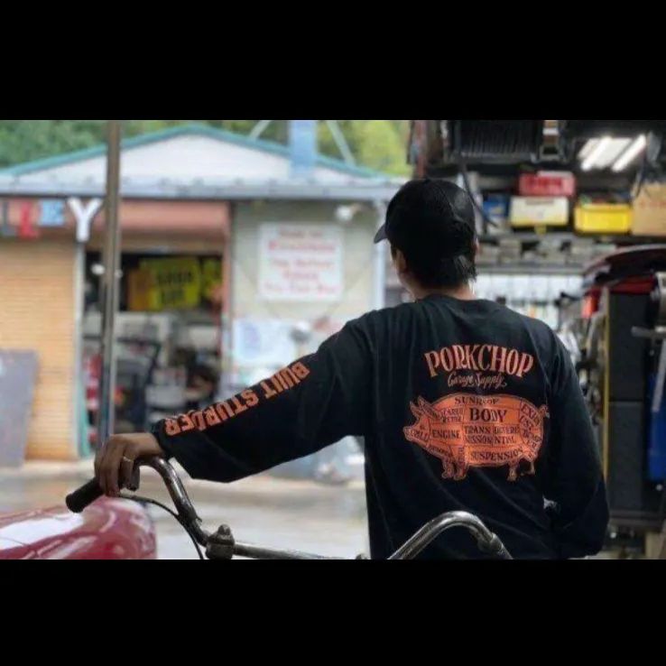 新品未開封】PORKCHOP PORK BACK L/S TEE BLACK ポークチョップ