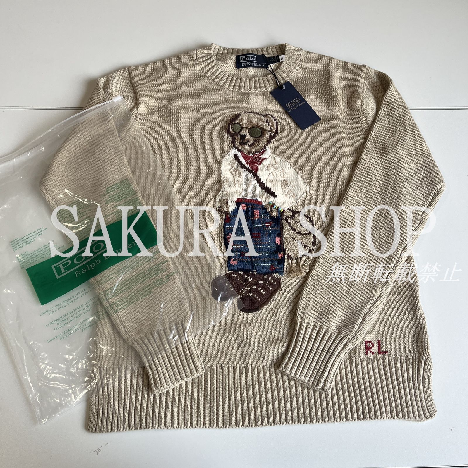 新品未使用】POLO RALPH LAUREN ポロ ラルフローレン 刺繍ロゴ ベア ニット セーター ベージュ 人気 レディース - メルカリ