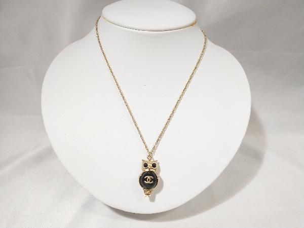 CHANEL シャネル 60㎝フクロウ 梟 モチーフ A18C ネックレス
