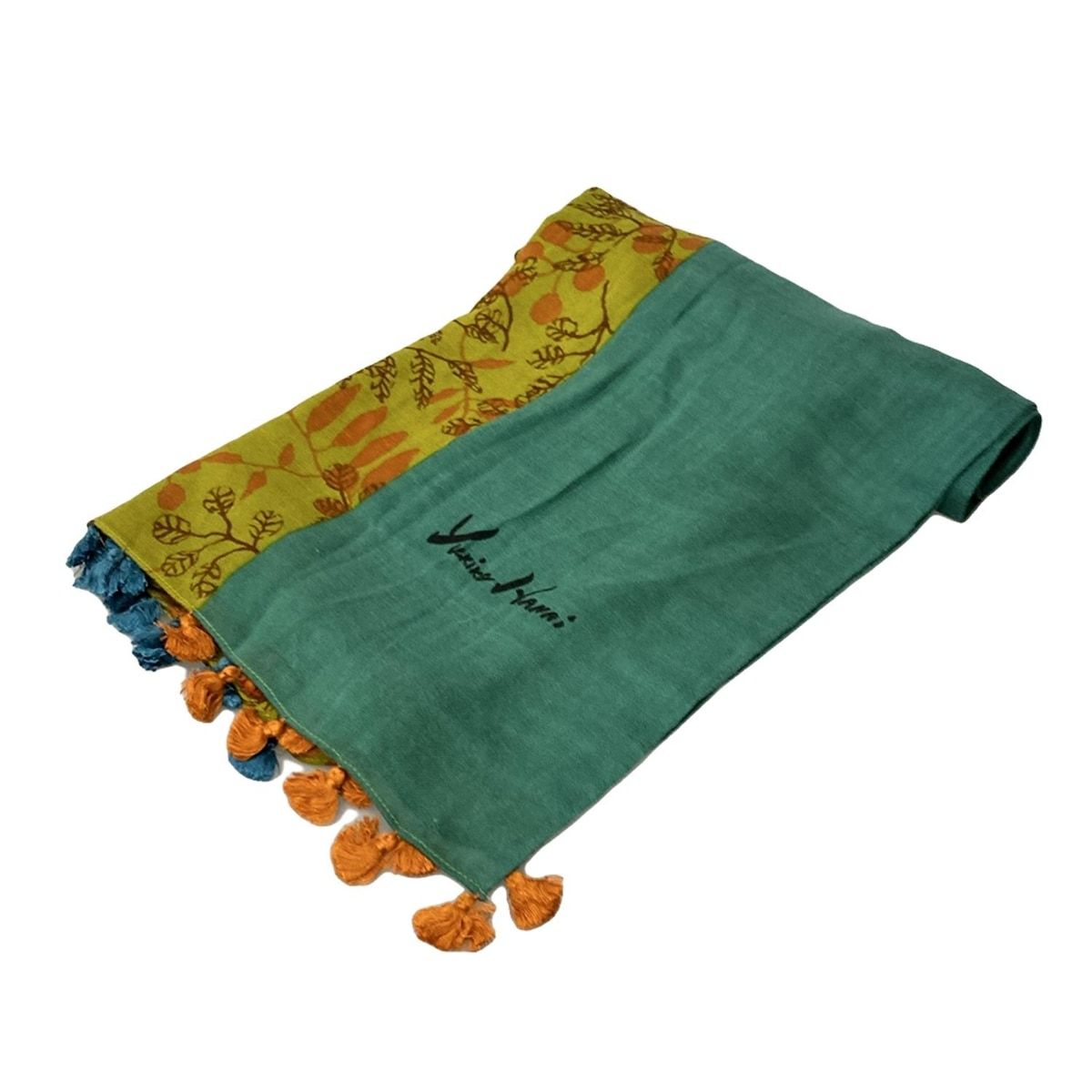 YUKIKO HANAI(ユキコハナイ) ストール(ショール) - イエローグリーン×オレンジ×マルチ