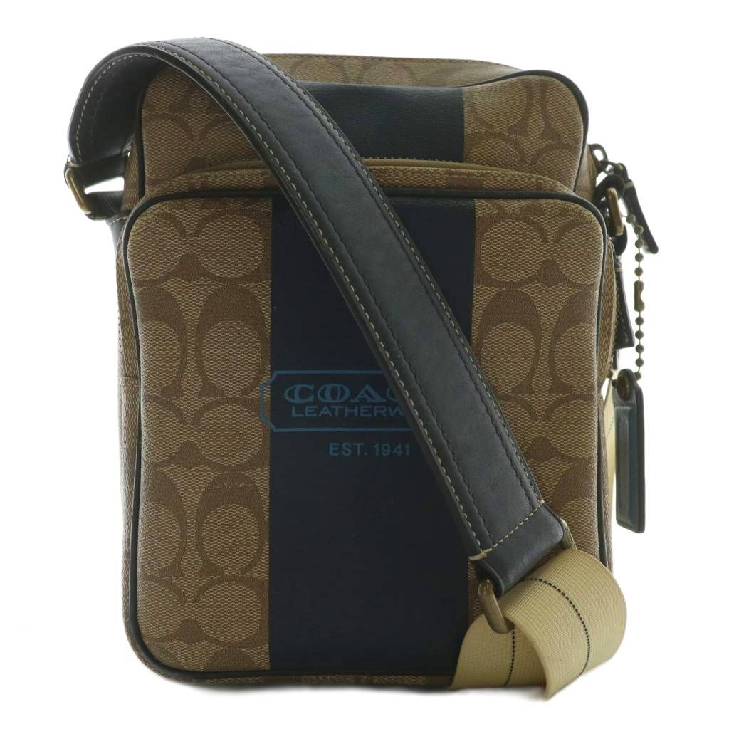 コーチ　メッセンジャーバッグ　ヘリテージ　ストライプ　シグネチャー　PVCレザー コーチ メッセンジャーバッグ ヘリテージ ストライプ シグネチャー PVC