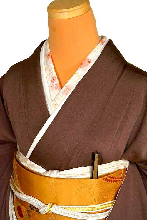 色留袖 着物 京友禅作家 松尾光琳 銀彩 流水枝花文 鬼しぼ縮緬 1つ紋 身丈158cm 裄63cm 正絹 結婚式 T3641