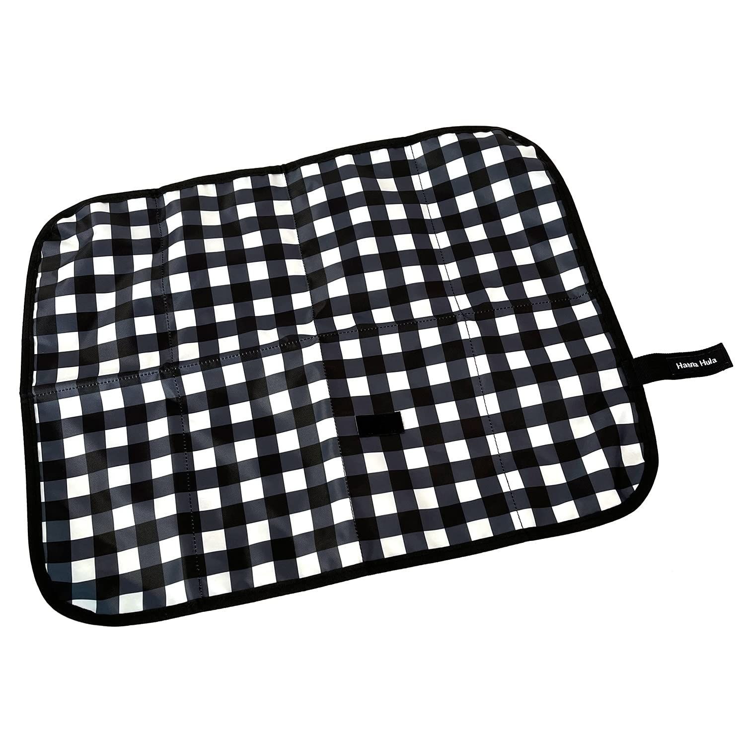 おむつ替えシート ギンガムブラック ハンナフラ