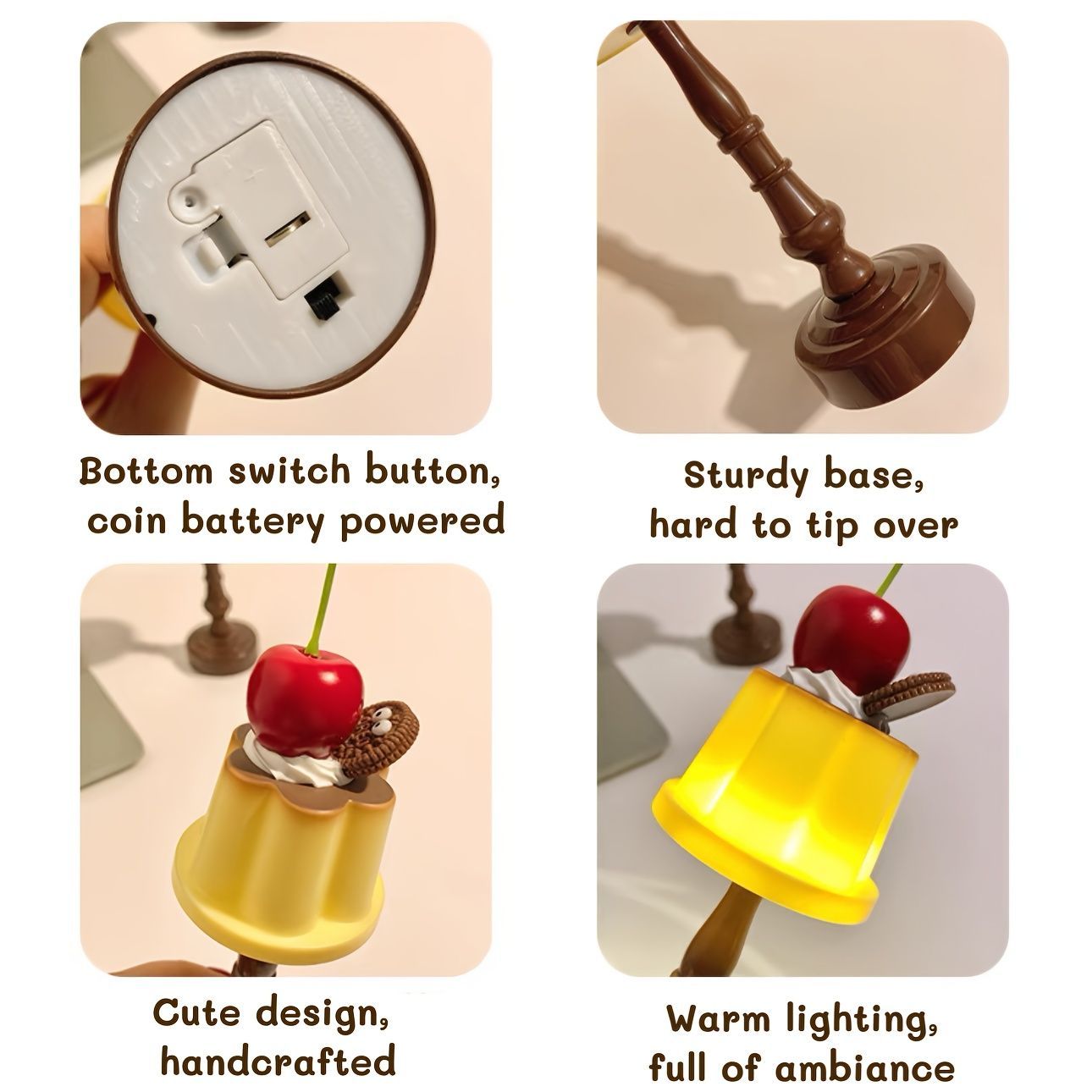 ナイトライト ベッドサイドランプ 卓上ライト オブジェ プリン ぷりん 間接照明 インテリア 寝室 授乳ライト テーブルライト テーブルランプ オシャレ ギフト プレゼント 誕生日 贈り物 プラスチック