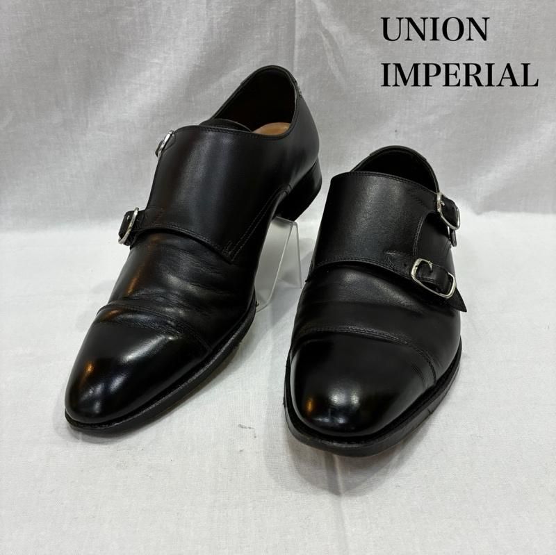 古着 革靴 UNION IMPERIAL ダブルモンクシューズ black サイズ 6 約25cm前後 レザーシューズ ドレスシューズ