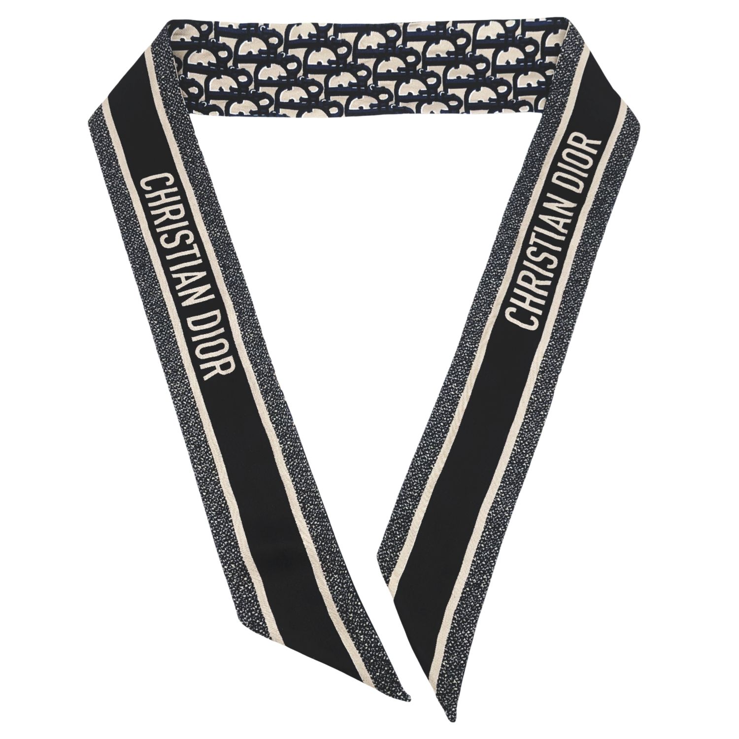 中古】Dior ディオール ミッツァ スカーフ ミニスカーフ リボン  