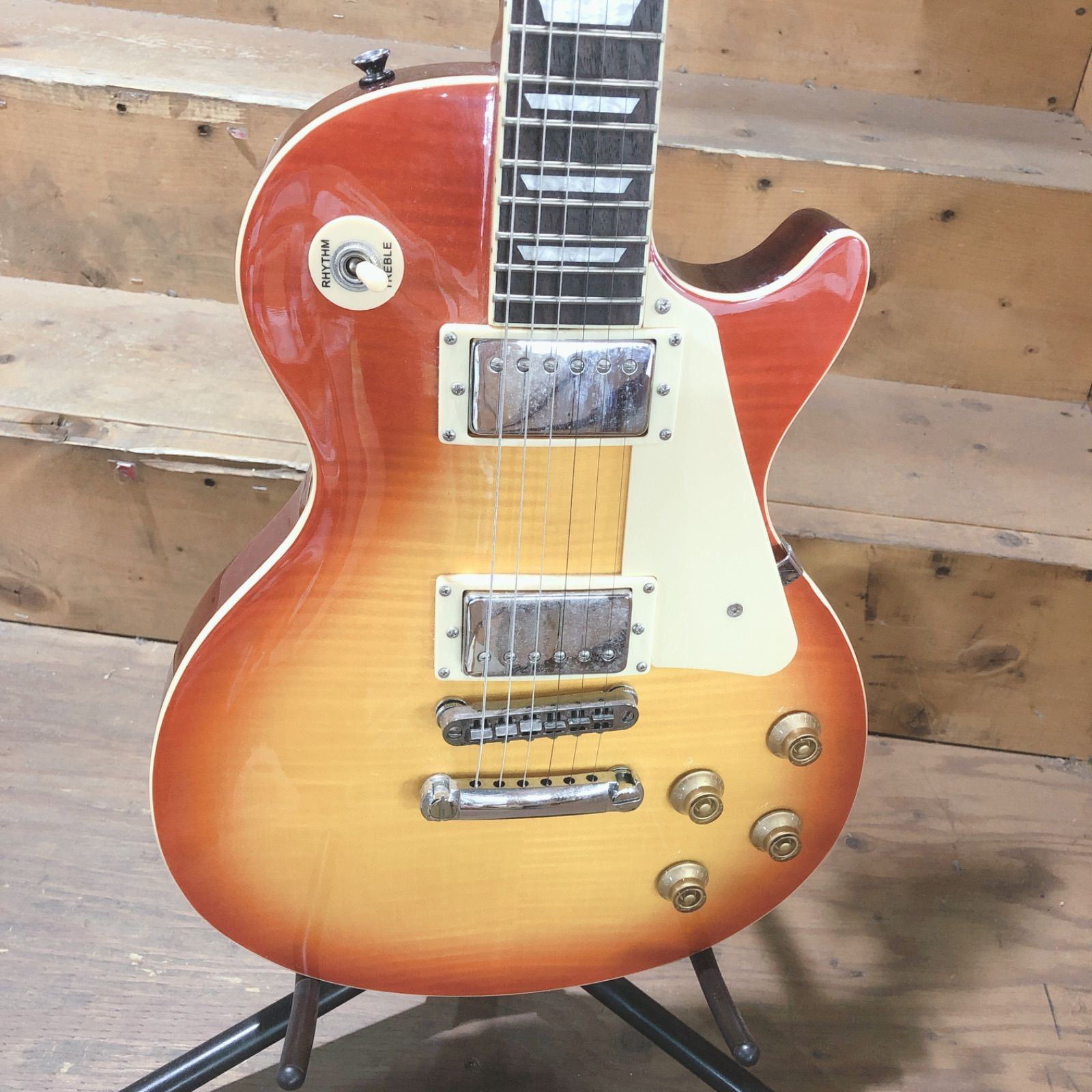 Blitz BY AriaProⅡ Leopard レスポールタイプ エレキギター サン