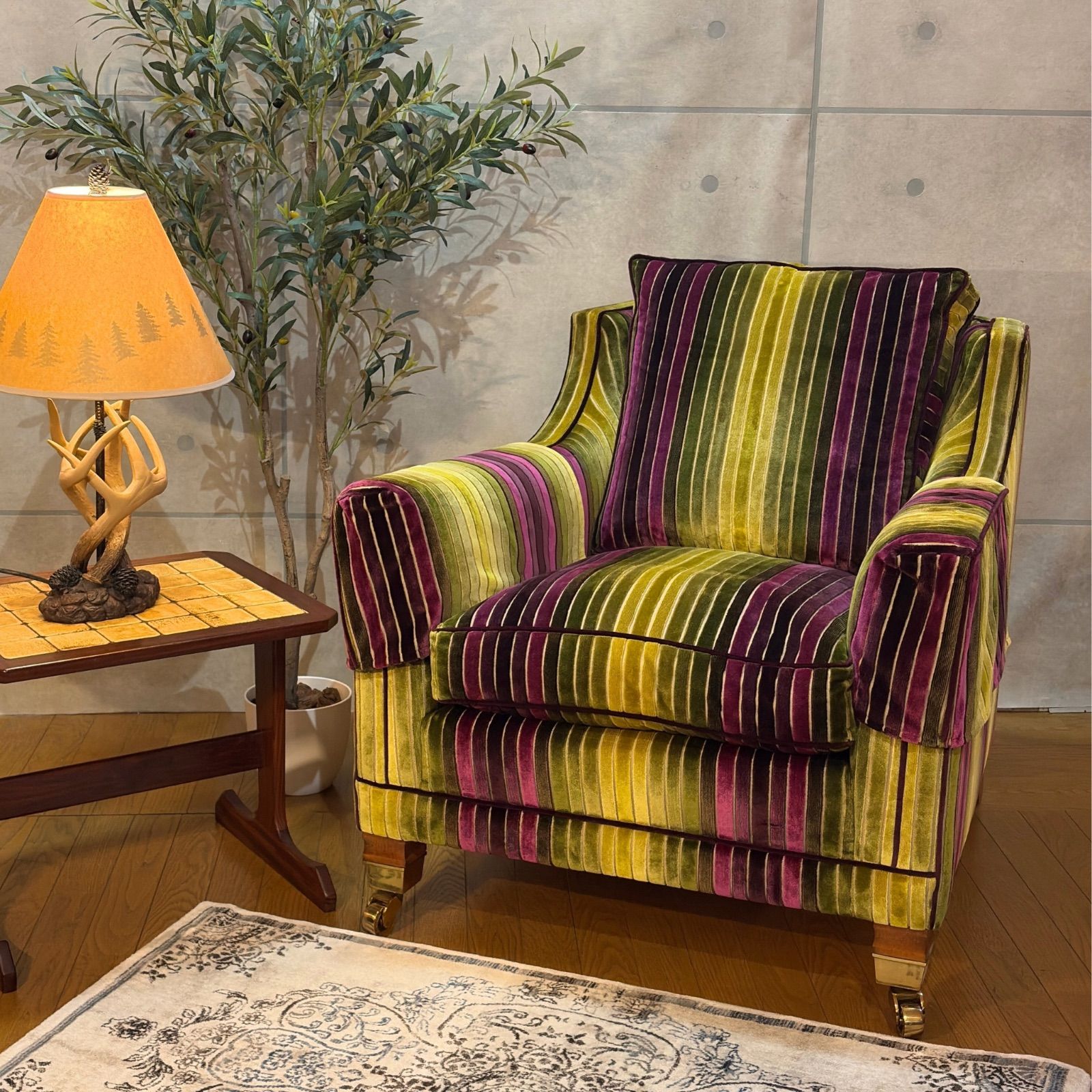 DURESTA デュレスタ Trafalgar 1人掛けソファ | 英国王室御用達 トラファルガー ベルベット ストライプ イギリス UK