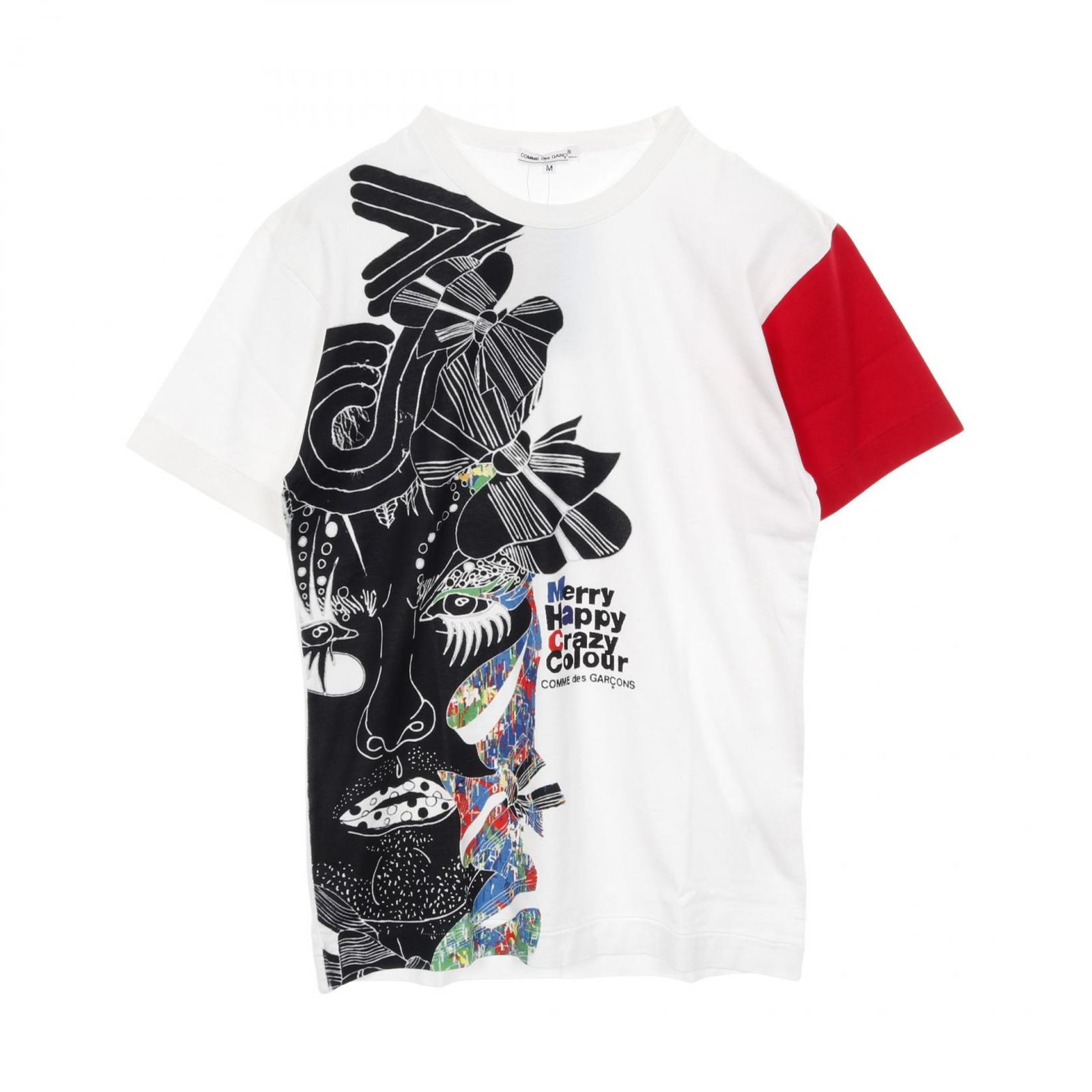 コムデギャルソン COMME des GARCONS カットソー Merry Happy Crazy Colour コットン Tシャツ メンズ Used A
