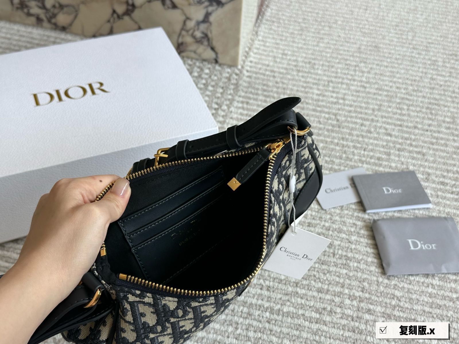 Diorディオール★Underarm Bag★アンダーアームバッグ★ブラック 今日特価】DIOR Baguette Hobo Underarm Bag ディオール