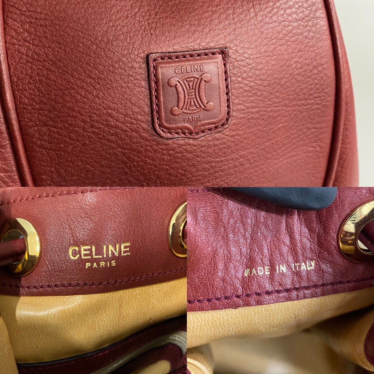 極 美品 希少品 CELINE セリーヌ ヴィンテージ トリオンフ ロゴ レザー