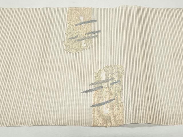 平和屋着物＊夏物　九寸名古屋帯　絽綴れ　吉祥文　黒地　金糸　三越扱い　正絹　逸品　CAAW5504fb 平和屋着物＊夏物 九寸名古屋帯 絽綴れ 吉祥文 黒地 金糸 三越