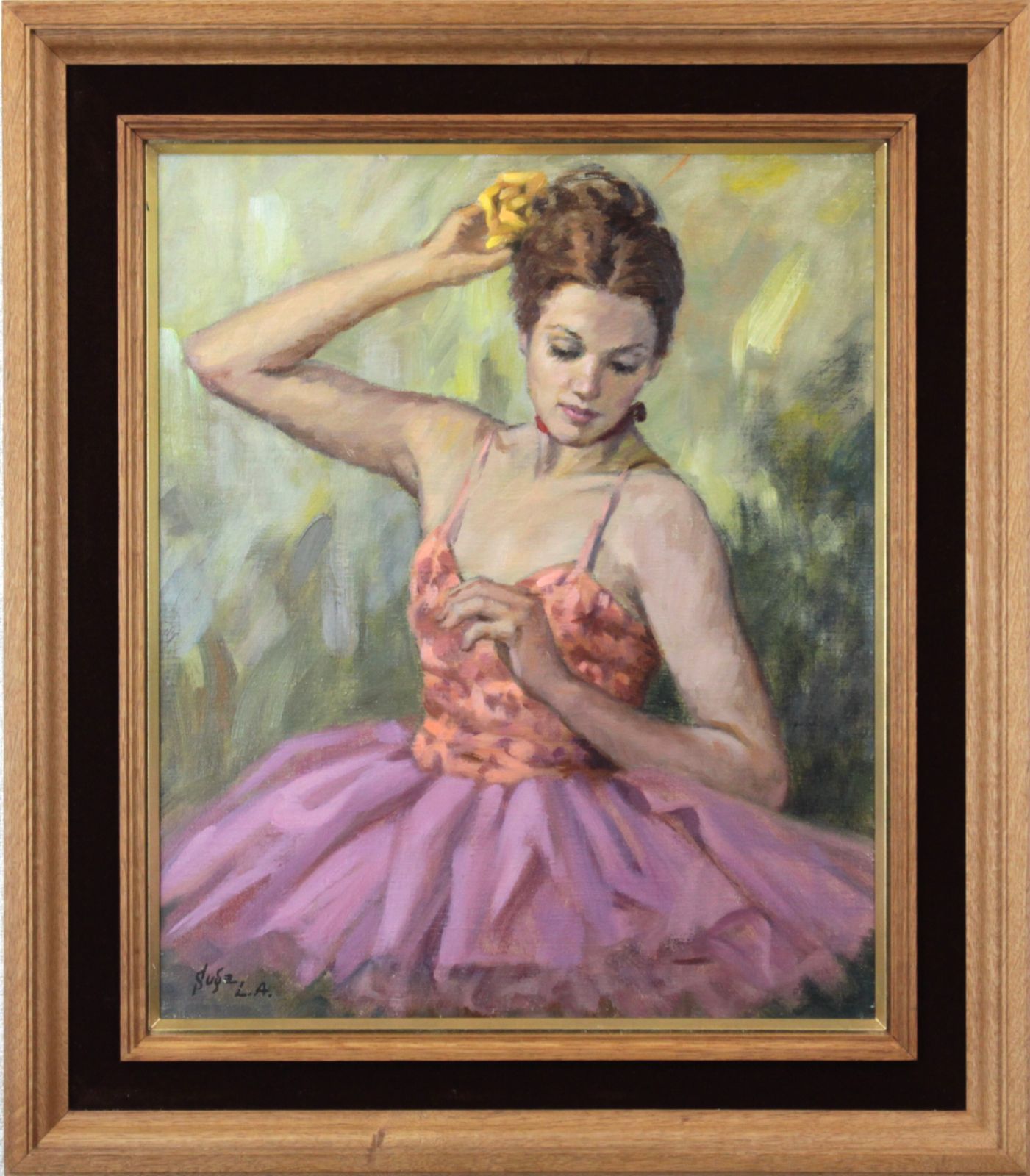 菅沼金六 「ピンクのバレエダンサー」 油絵・油彩画 絵画 - メルカリ