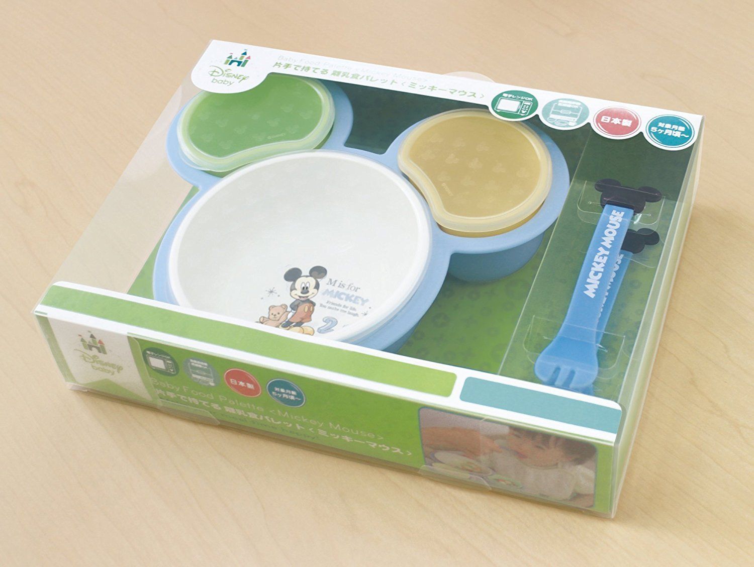 ミッキーマウス 錦化成 ベビー食器セット | 日本製 国産 片手で持てる離乳食パレット ミニーマウス 離乳食 お食い初め 離乳食に 出産祝い DISNEY 日本 ディズニー )