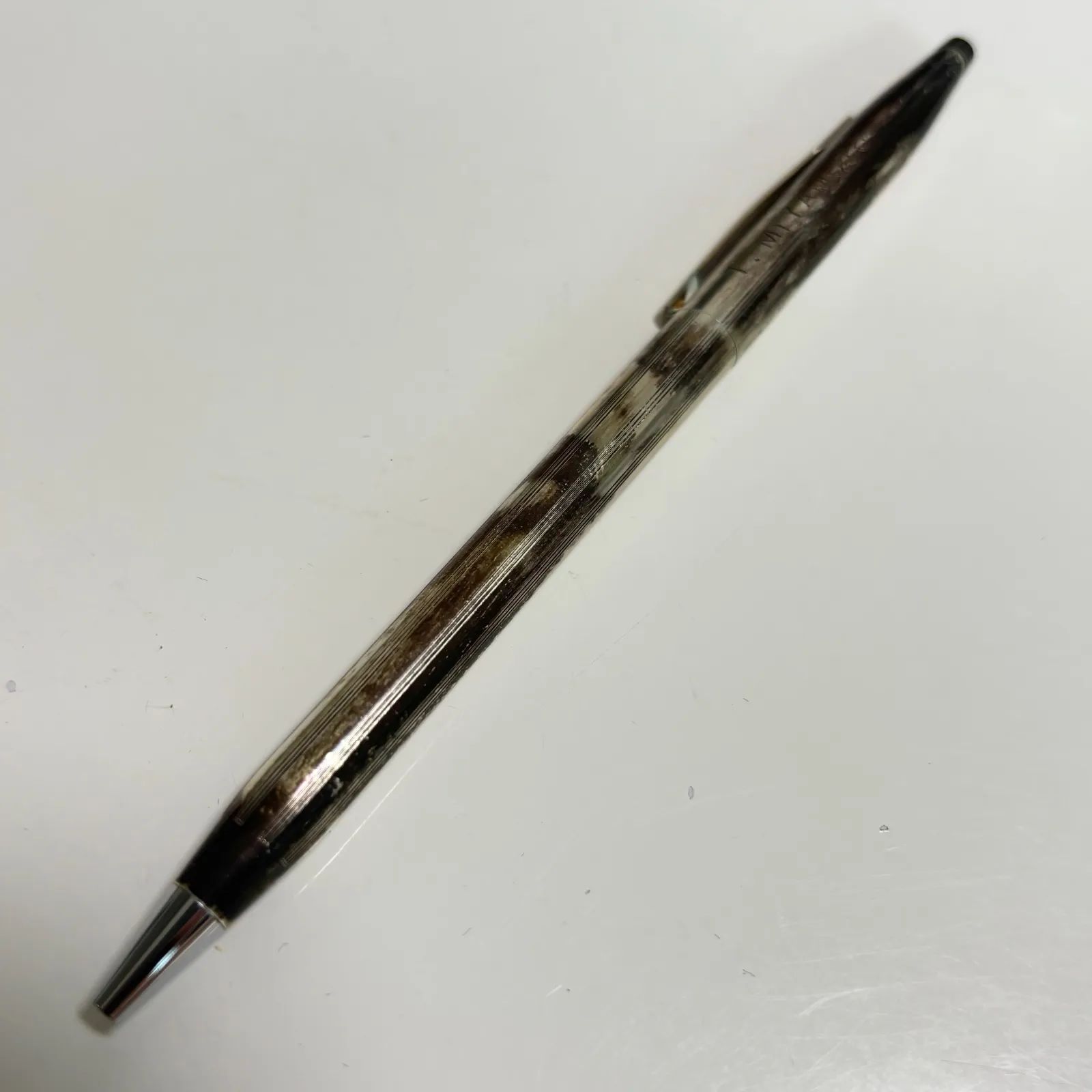 送料無料】【訳あり】CROSS/クロス/ボールペン/シルバー/中古品/箱付き