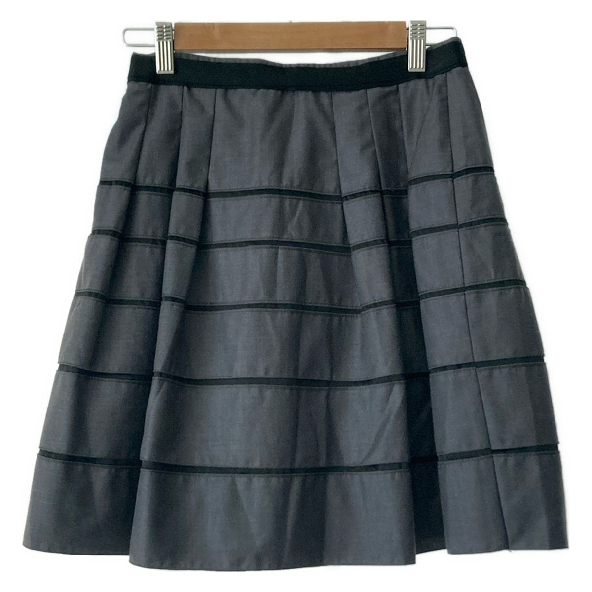 DOUBLE STANDARD CLOTHING ダブルスタンダードクロージング スカート サイズ36 S レディース - ダークグレー×黒 ひざ丈|WOMAN