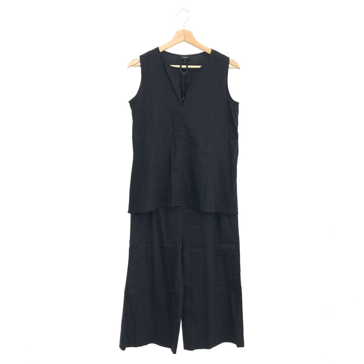 良好 theory セオリー セットアップ サイズ S 4 ブラック レディース SLIT.FRONT.TUNIC.N TERENA.SL ORGANIC.CRUNCH.WASH 240001141424