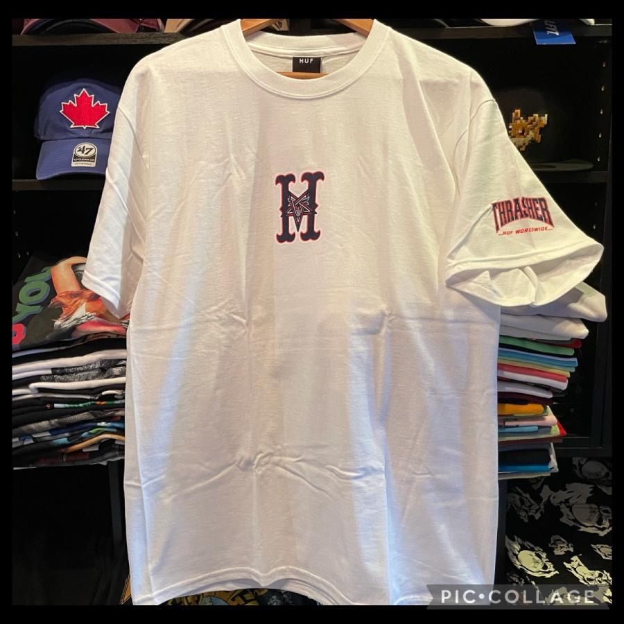 HUF X THRASHER コラボ サニーデール ダブルネーム Tシャツ HUF X THRASHER コラボ サニーデール ダブルネーム Tシャツ (HUF