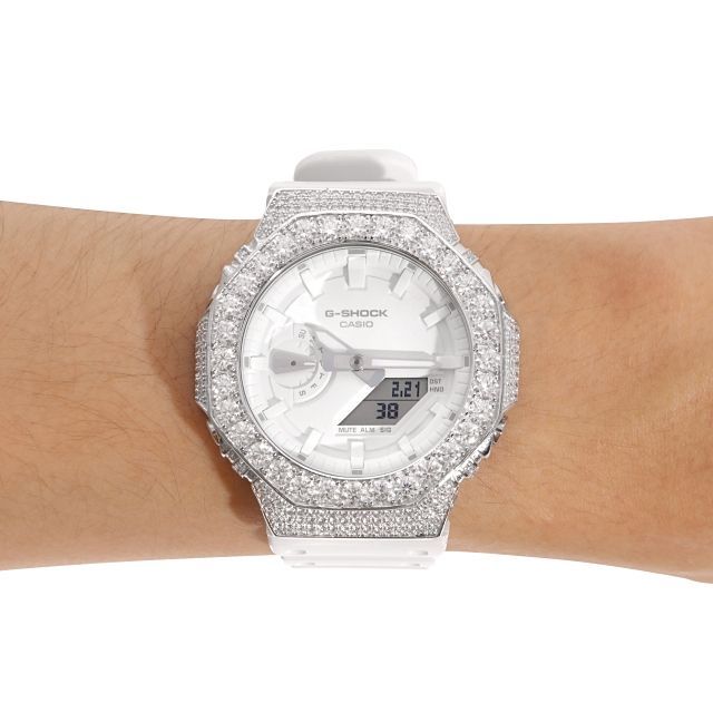 G-SHOCK カスタム GA2100 モアサナイト Moissanite .925Silver