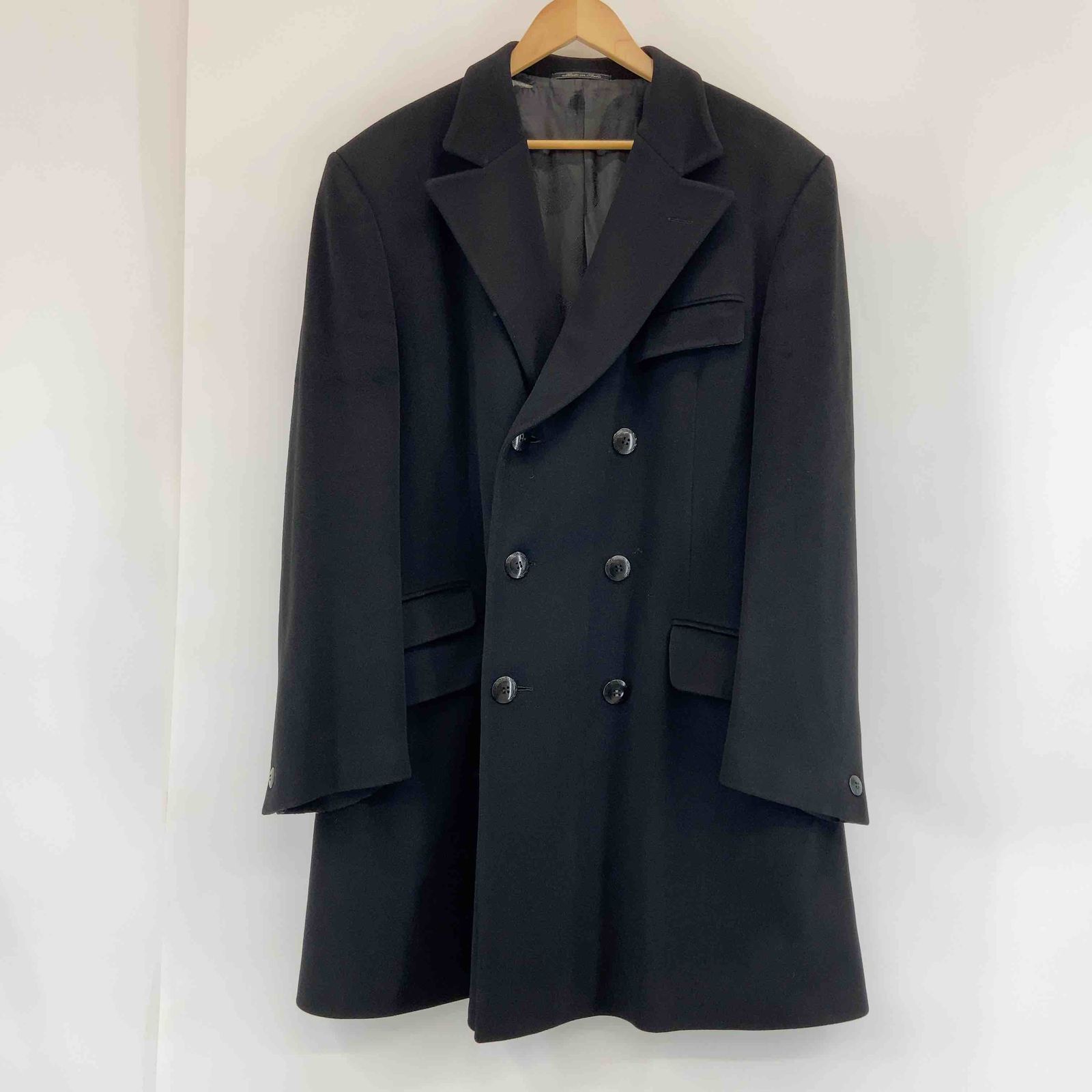 GIANNI VERSACE ジャンニヴェルサーチェ メンズ チェスターコート　ウール・カシミア混　黒