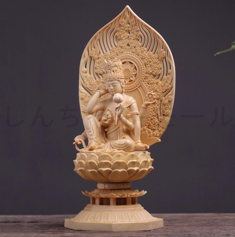 最 木彫 仏師で仕上げ品 如意輪観音像 仏教美術