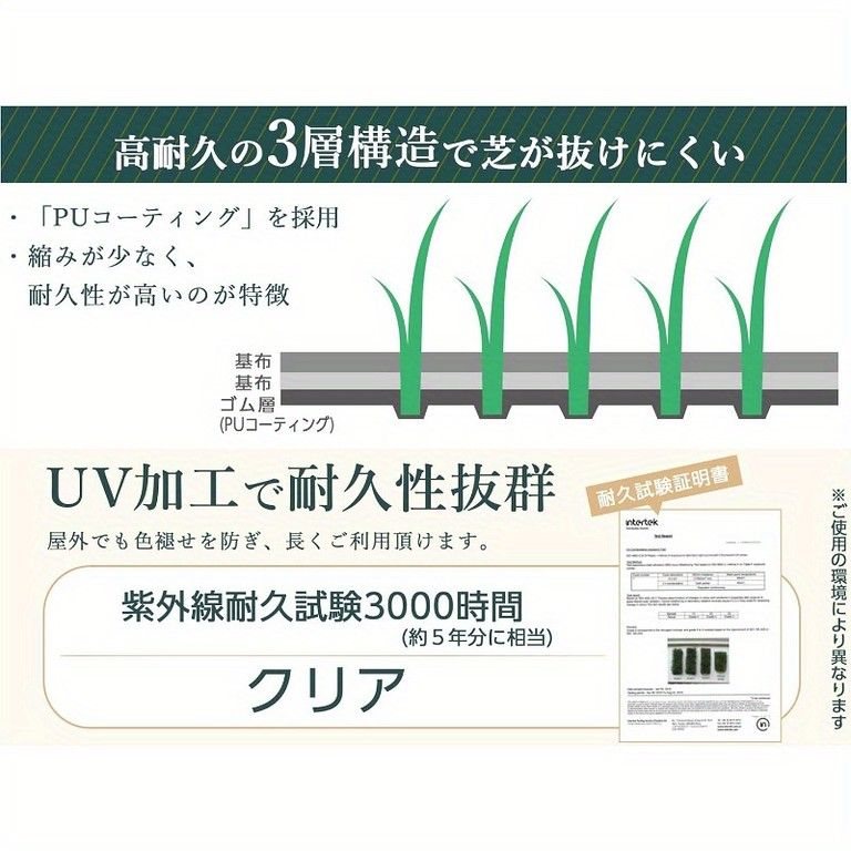高密度リアル人工芝ロール UV保護 高耐久 庭|ベランダに 雑草抑制5m