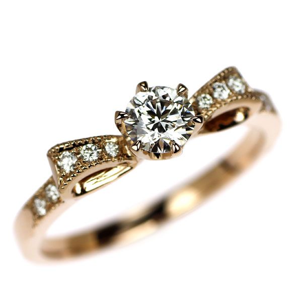 フォーエバーマーク K18PG ダイヤモンド リング 0.29ct D IF 3EX