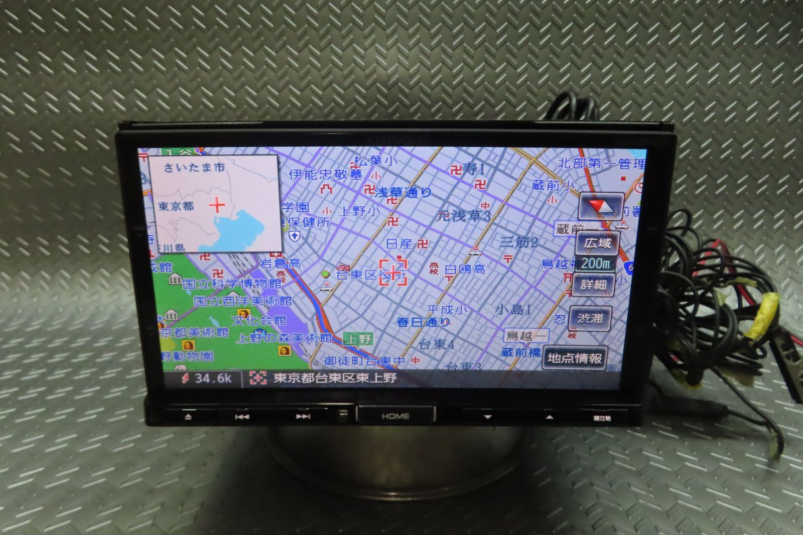 完動品保証付 W6449|ケンウッド メモリーナビ CA9K2 TV地デジフルセグ内蔵 Bluetooth内蔵 TV視聴OK ロック解除済 配線セット付