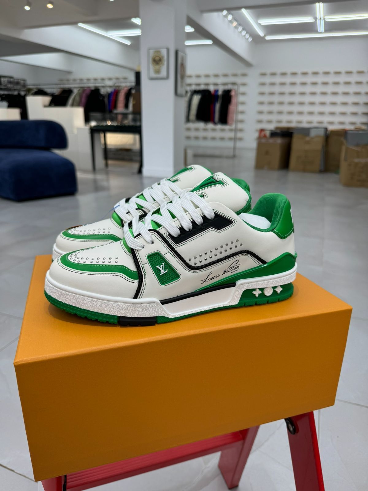 Louis Vuitton Trainer 73rd - グリーン リベット