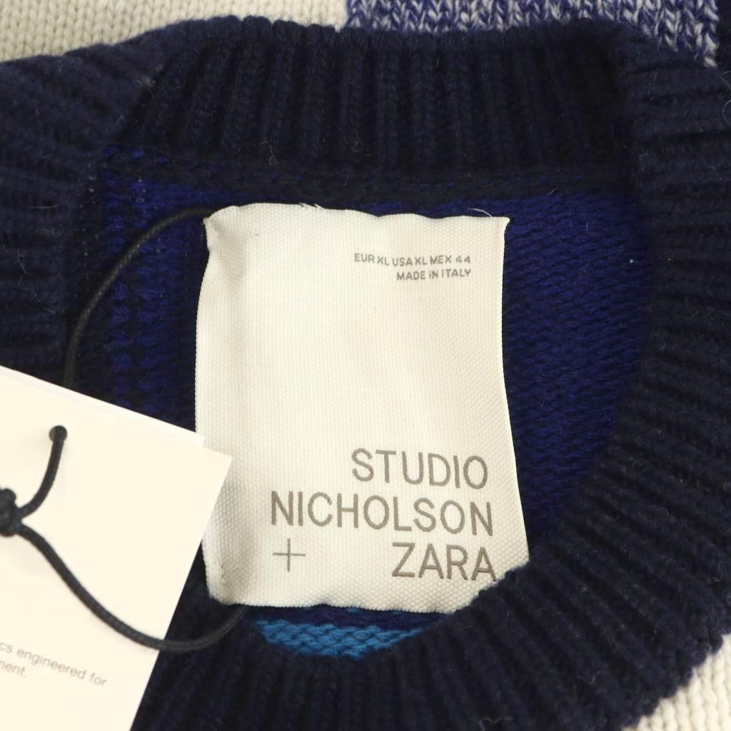 STUDIO NICHOLSON 青 長袖ニット ザラ ZARA × スタジオニコルソン STUDIO NICHOLSON カラー