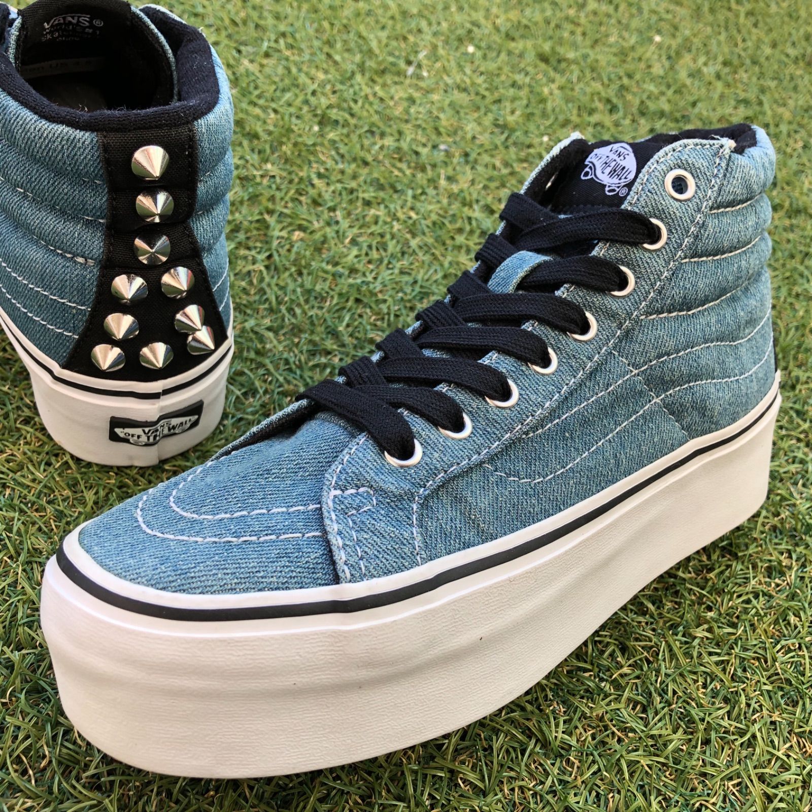 靴/シューズ美品22.5 VANS SK8-HI ヴァンズ スケハイ 厚底   D956